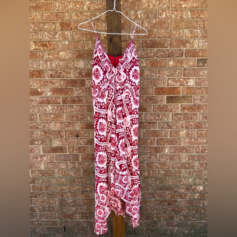 Krista Scarf Dress in Red Ochre Large Italian Motif‎